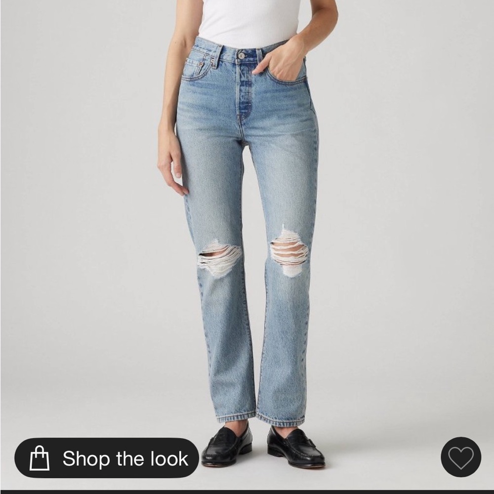 Levi's Women's High-Rise 501° Jeans Straight Fit, Denim, Fly button closure